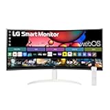 34SR60QC-W 34-inch QHD (3440x1440) Curved Smart Monitor with Streaming, UltraWide Screen, webOS, HDR10, 100Hz, Built-in Speaker, AirPlay2, Screen Share, Bluetooth, ThinQ App, White
