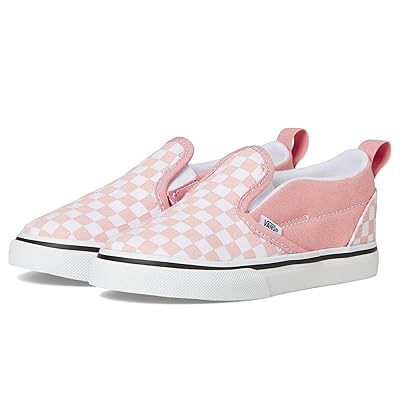 Vans Kids Slip On V (Infant/Toddler) Kids Shoes (Checkerboard) Powder Pink/True White