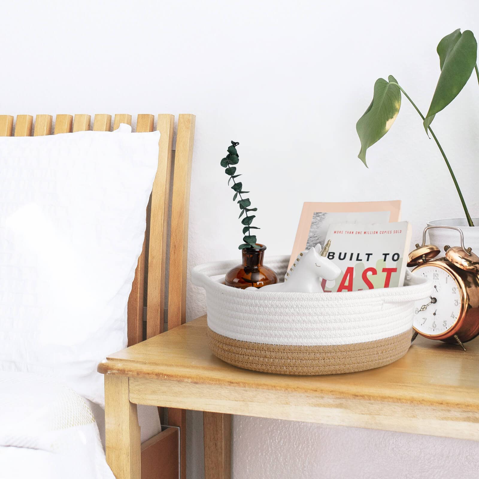 10 Stück gewebte Körbe aus Baumwollseil, Korb, Regal, Schrank, Organizer, runde Schlüsselschale für Eingangstisch, flache Montessori-Körbe, Schlüsselablage für Heimdekoration, Organisation, 5 Größen