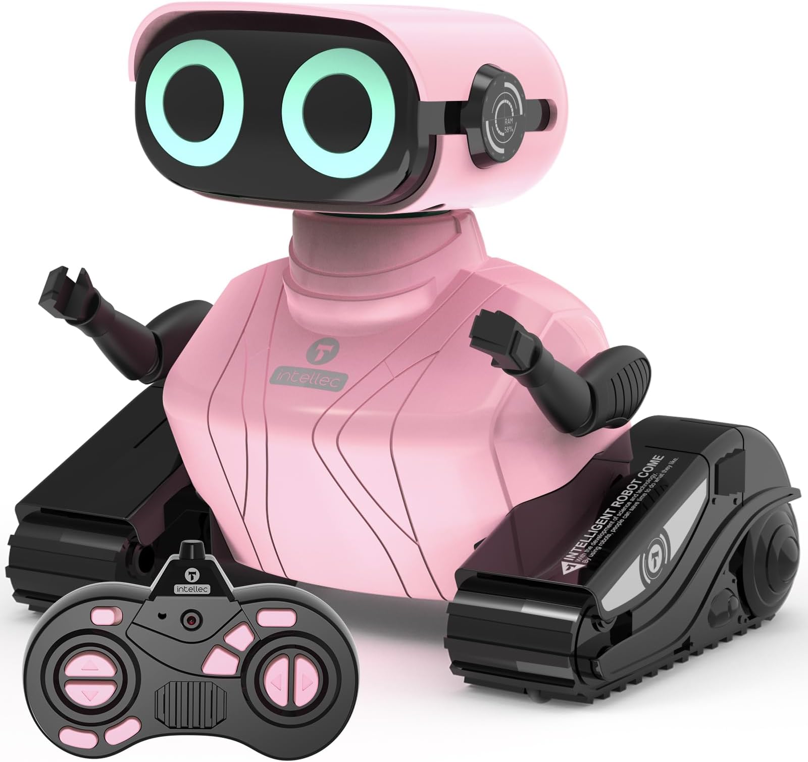 GILOBABY Remote Control Robot, Walking & Dancing Kids Toy for Children Age 3-6 & Up Girl With LED Eyes (Pink)