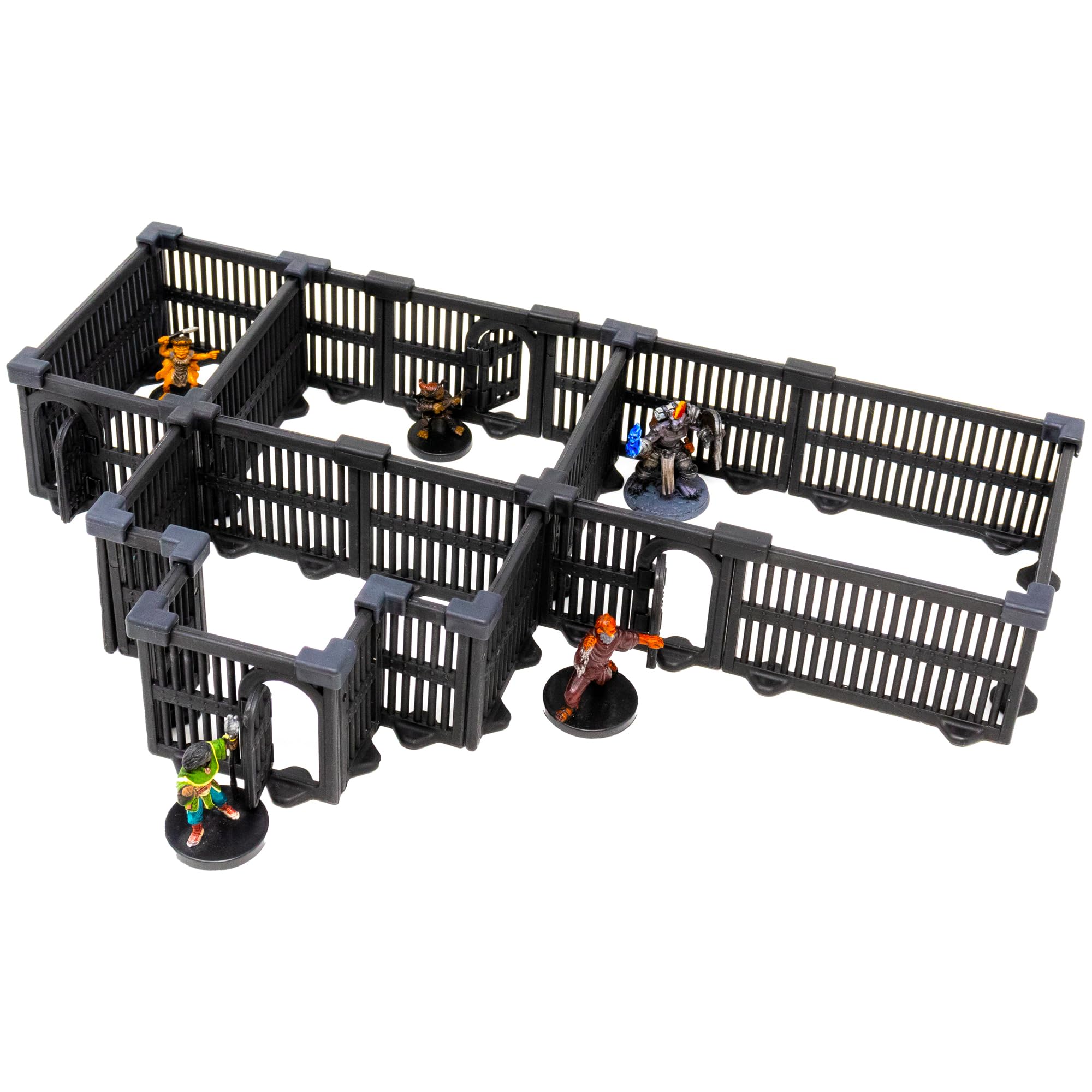 Jail Cells Kit: Tabletop & RPG Terrain Game Set for Dungeons & Dragons, Pathfinder, Castles & Crusades, 13th Age, Runequest, Asunder, Zombicide, Imperial Assault, and More! (60+ Pieces 523cm2)