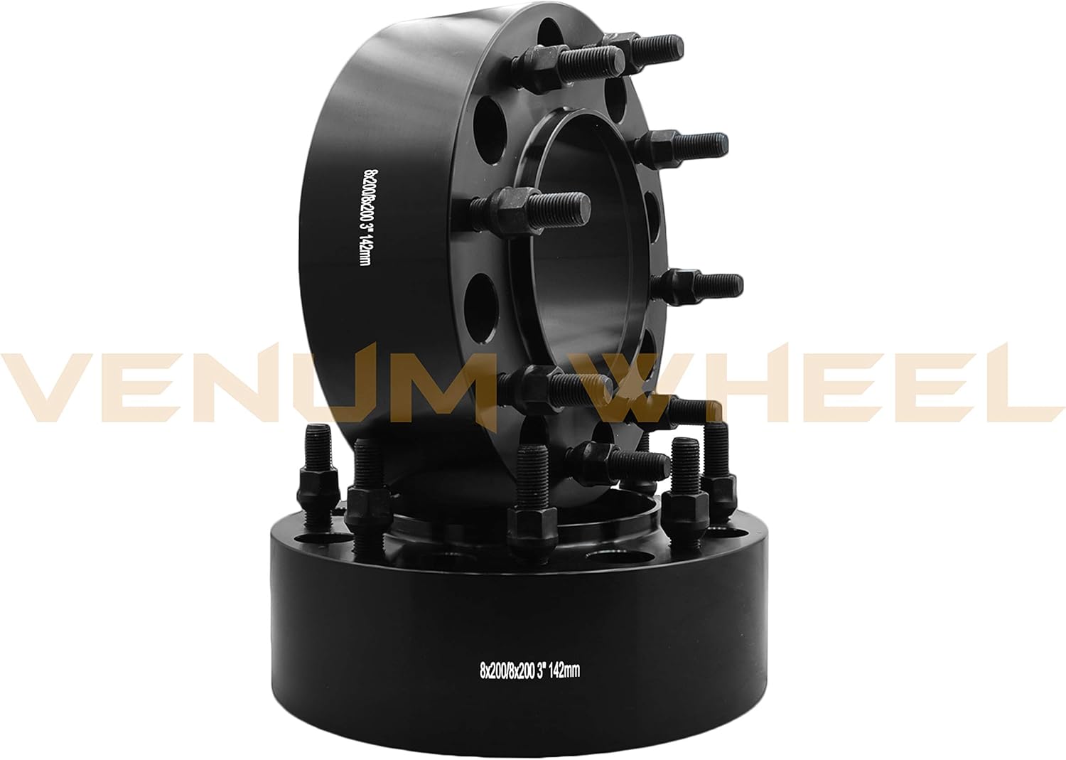 2 Pc 8x200 MM (Rear ONLY) Black Hub Centric Wheel Spacers Adapters 3" Thick M14x1.5 Compatible with 2005-2020 F-350 Dually (True Hub Centric) in Between Dually Wheels