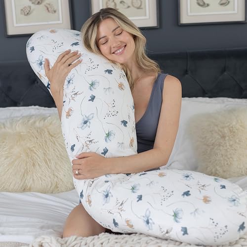 BABYGO® Pregnancy Pillow, C Shape for Side Sleeping, Bamboo Cover