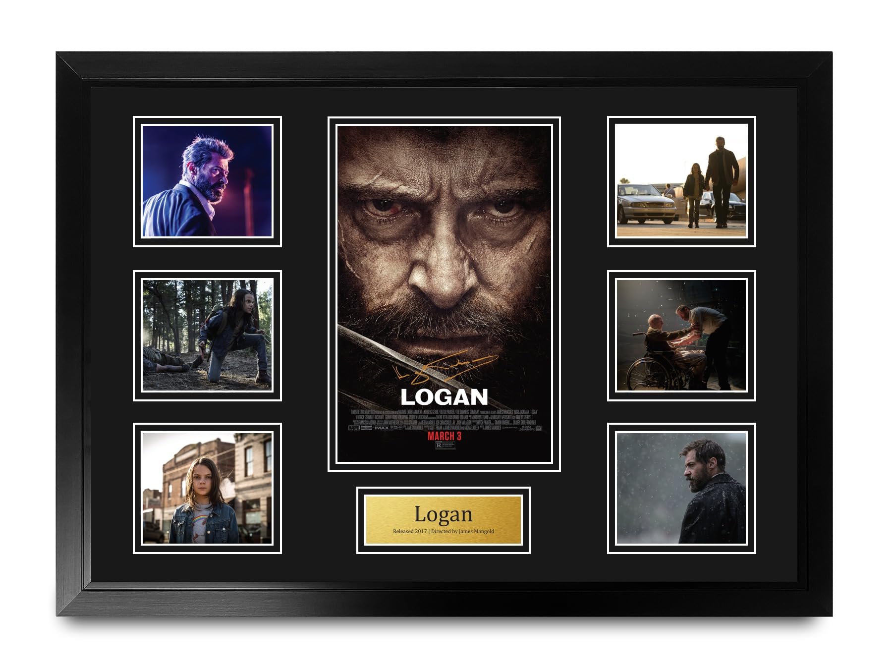 HWC Trading Logan Podpisany Plakat Filmowy A2 Deluxe w Ramie