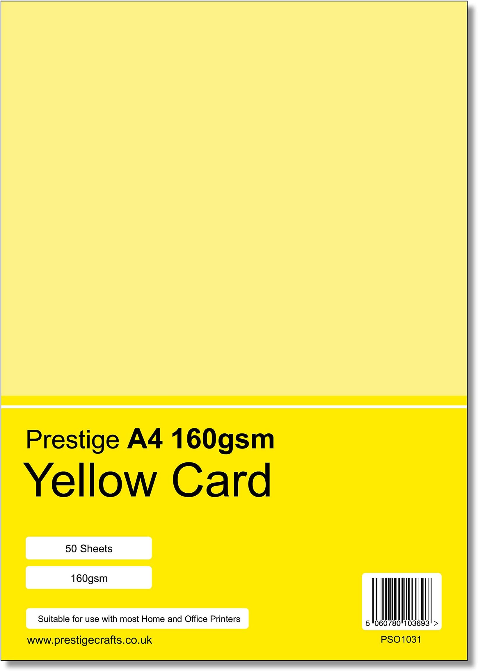 5 Star Office 938091 160 GSM A4 Tinted Card - Yellow (Pack of 250 ...