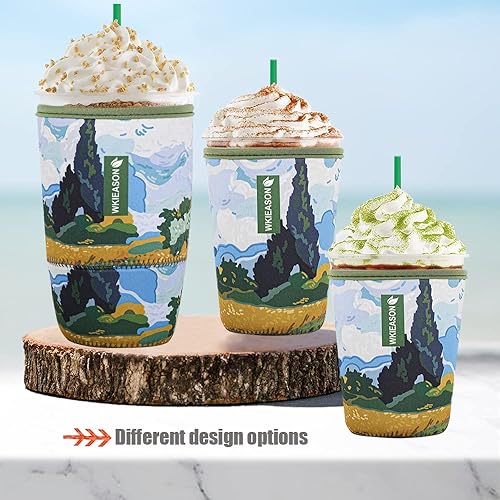 Miniatura 6 de Funda aislante reutilizable de café helado para bebidas frías y fundas de neopreno para tazas de café frío, funda más fría de 16 a 32 onzas para