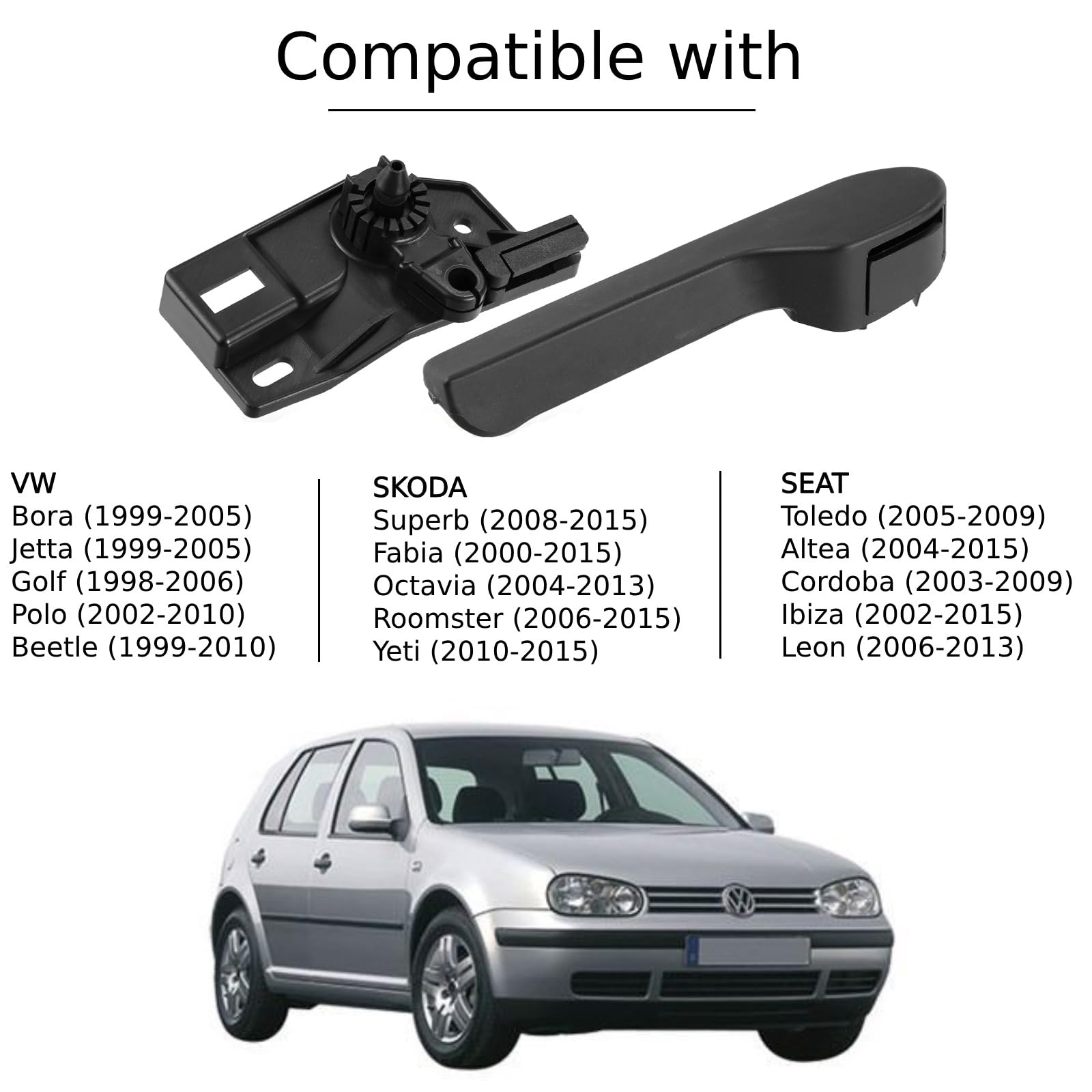 Twowinds - Maniglia di Sblocco per Cofano 1J1823633A Compatibile con Golf 4 Beetle Superb Fabia Ibiza - 1J1823533C - Leva di Rilascio Cofano - Maniglia per Apertura del Cofano
