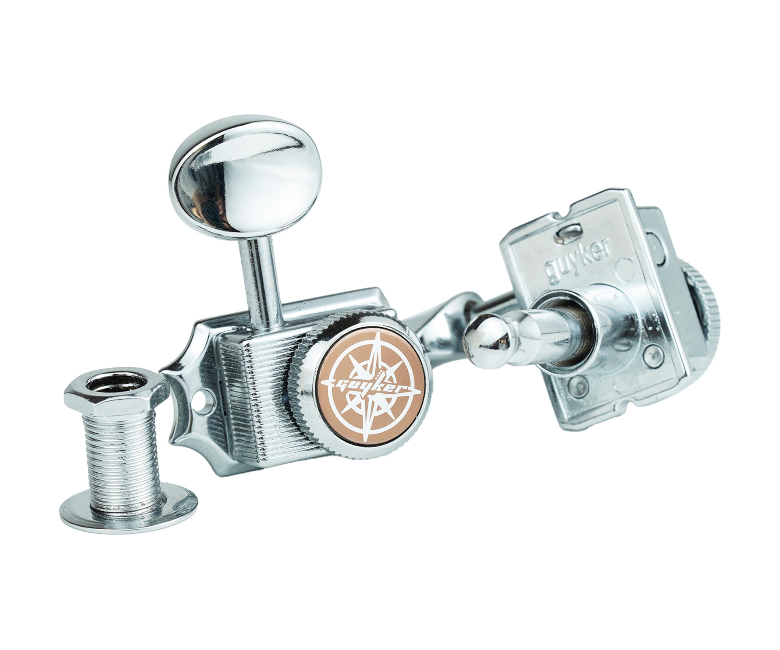 Guyker 15,2 cm-line Vintage Gitarre Lock String Tuners - Locking Tuning Key Pegs Machine Heads Ersatzteile für ST TL Style E-Gitarren - Chrom