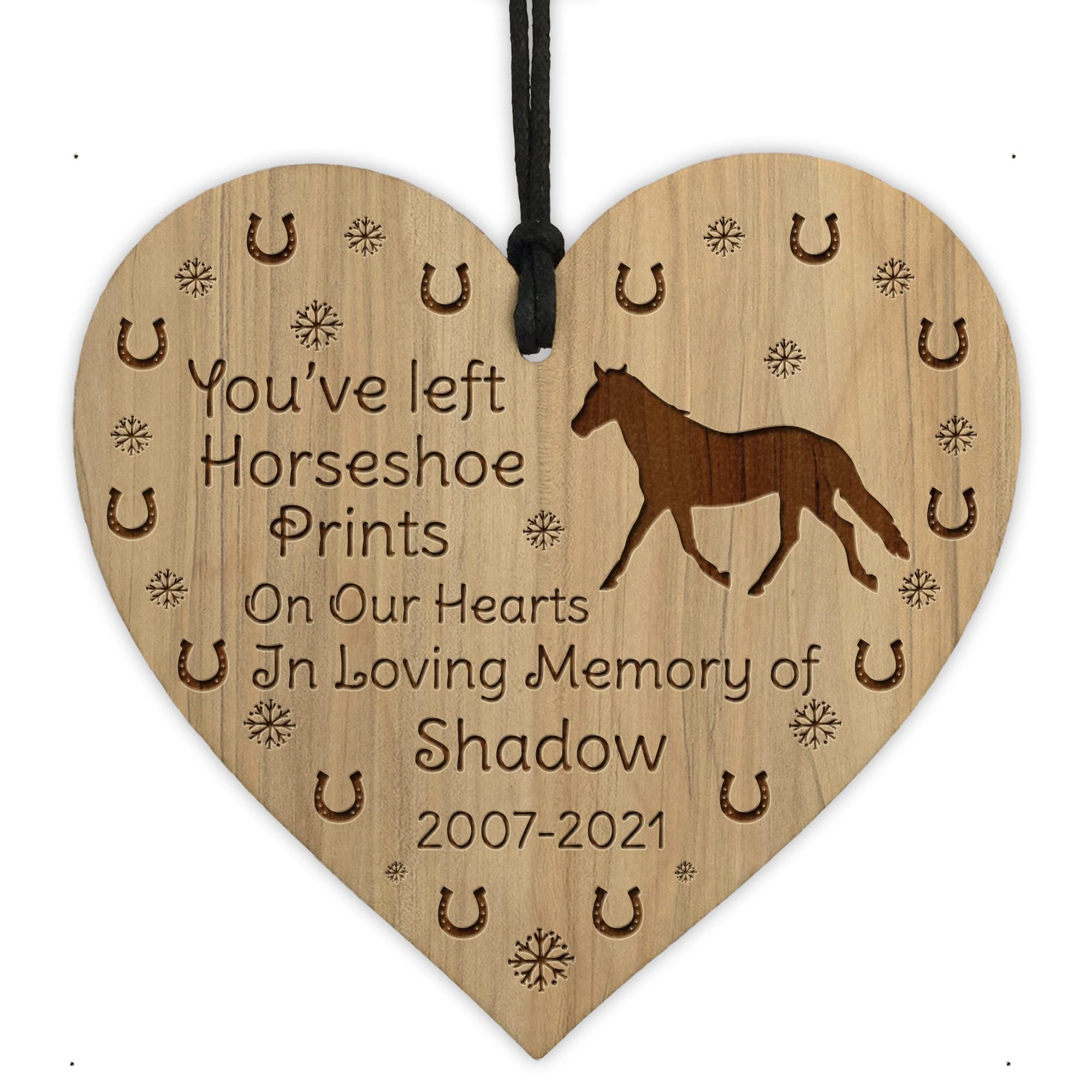 Red Ocean Memorial Sign For Horse Pony Engraved Heart Personalised Horse Gifts Horse Sign