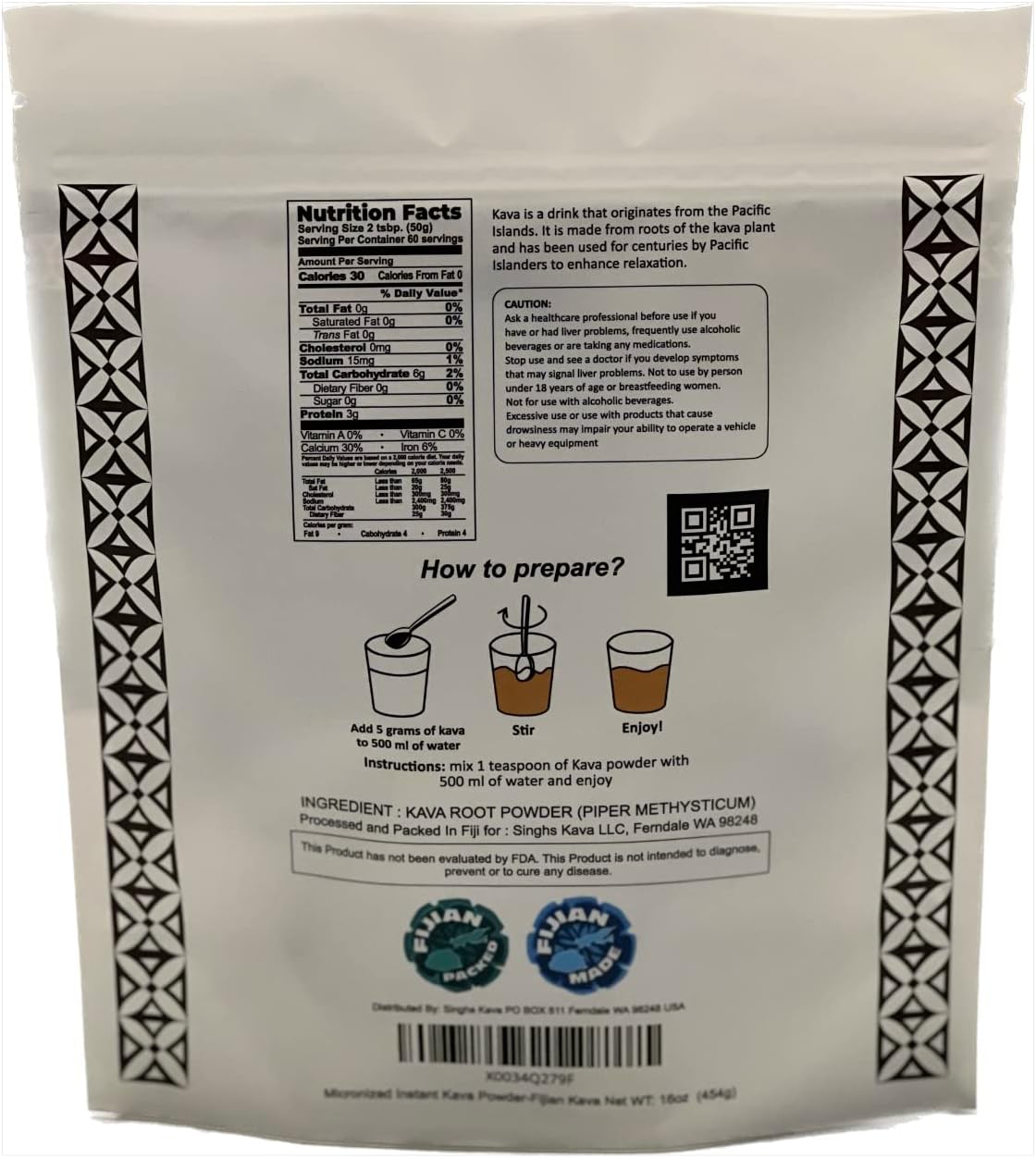 Micronized Instant Kava Powder-Fijian Kava (1 lb) 16 oz : Health & Household