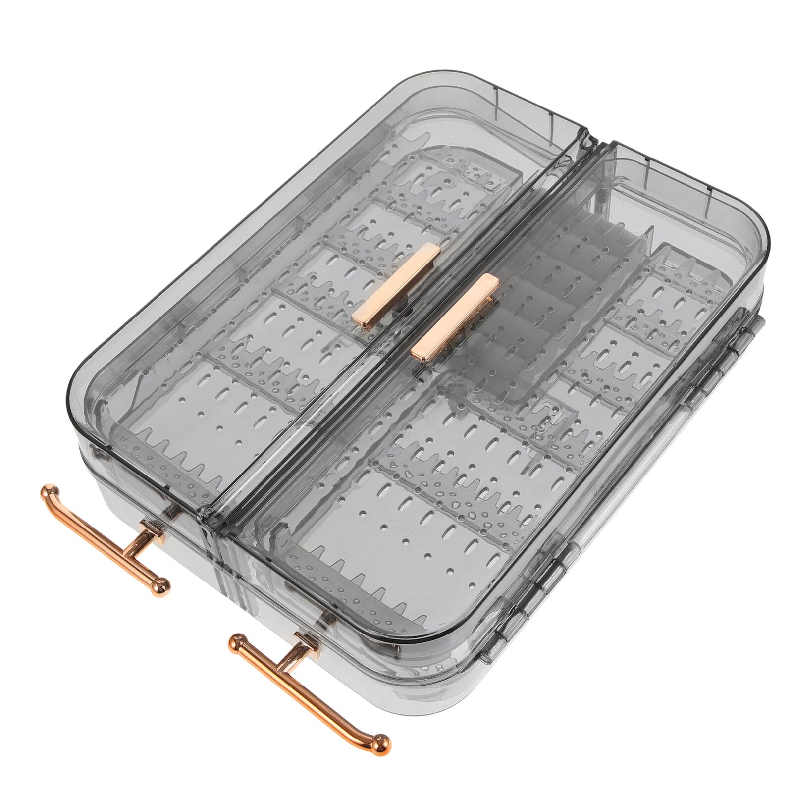 YARNOW Organizer Gioielli da Parete Trasparente in Pet Resistente Mensola Sospesa per Orecchini e Collane Design Elegante Nero-Grigio per Casa e Armadio