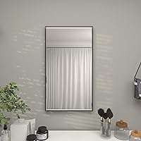 Vista 140 de Deco 79 Espejo de pared simplista de madera con marco minimalista fino, 24 x 1 x 24 pulgadas, blanco