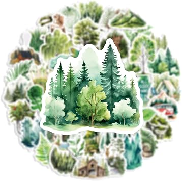 Outdoor Forest Stickers, 50PCS Waterproof Vinyl Stickers for Laptop, Water Bottle, Phone - Kawaii Durable Cute Aesthetic Decals, DIY Crafts for Scrapbooking, Journaling. Forest