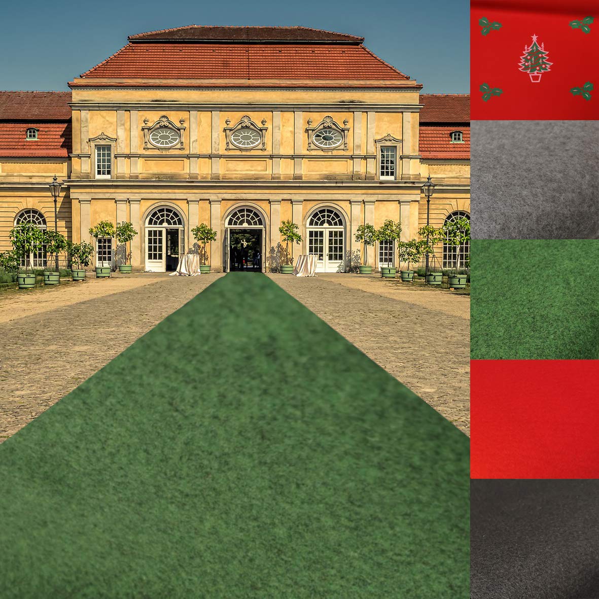 Tapis de passage anti feu 1x5 m vert intérieur et extérieur résistant