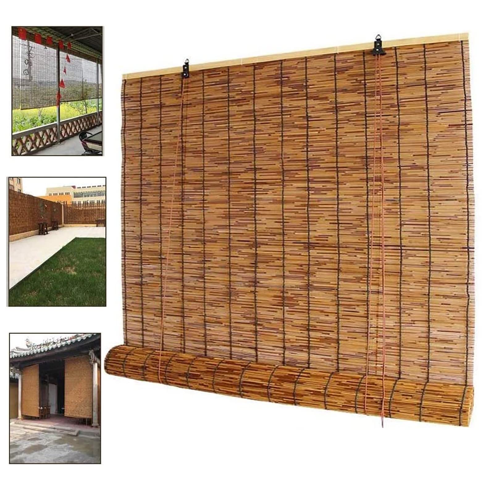 Store en Bambou, Store intérieur/extérieur en Bambou pour fenêtre Enroulable, Rideau en Bambou tissé à la Main, carbonisation Facile à Installer, Taille Personnalisable. (Size : W110xH190cm/43x75in)