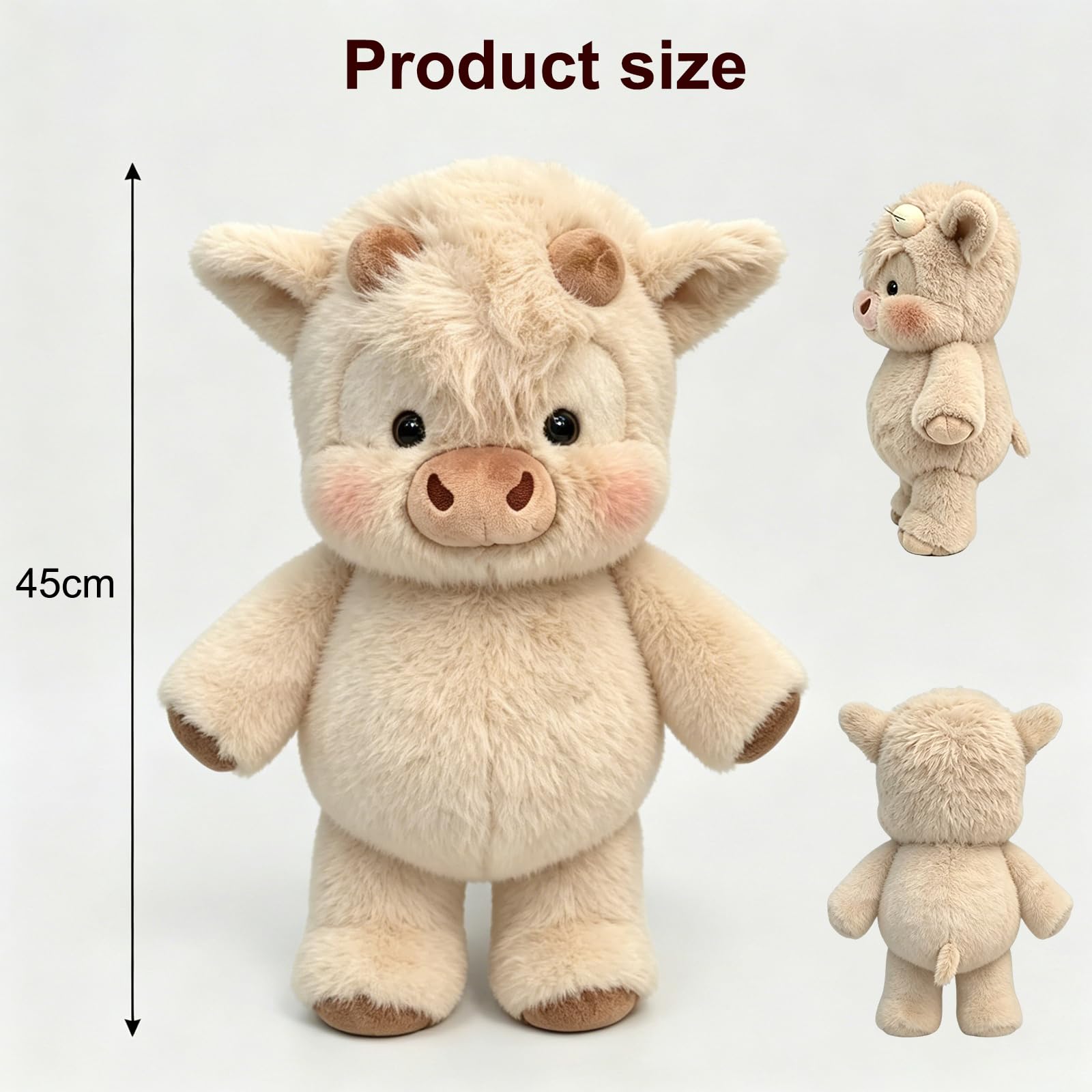 Peluche Che Corre, 45cm Peluche Di Cinghiale, Peluch Mucca, Vitello Che Corre Morbido Giocattolo, Bambola Da Collezione A Forma Di Pecora In Cartone Peluch Animato Per Ragazzi E Ragazze (B)