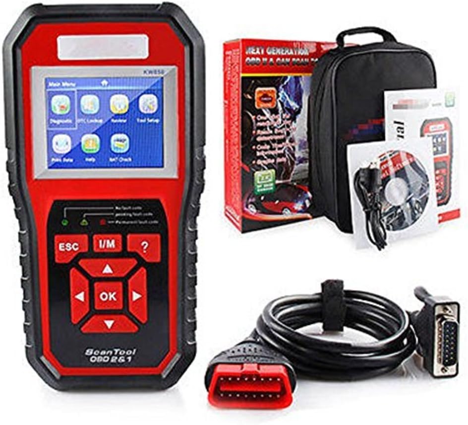 NEW KW 850 ,OBD II Vehicle Scanner , Car Engine Fault Mechanical Tester ,Professional Automotive Diagnostic Tool ,Code Reader .(red)