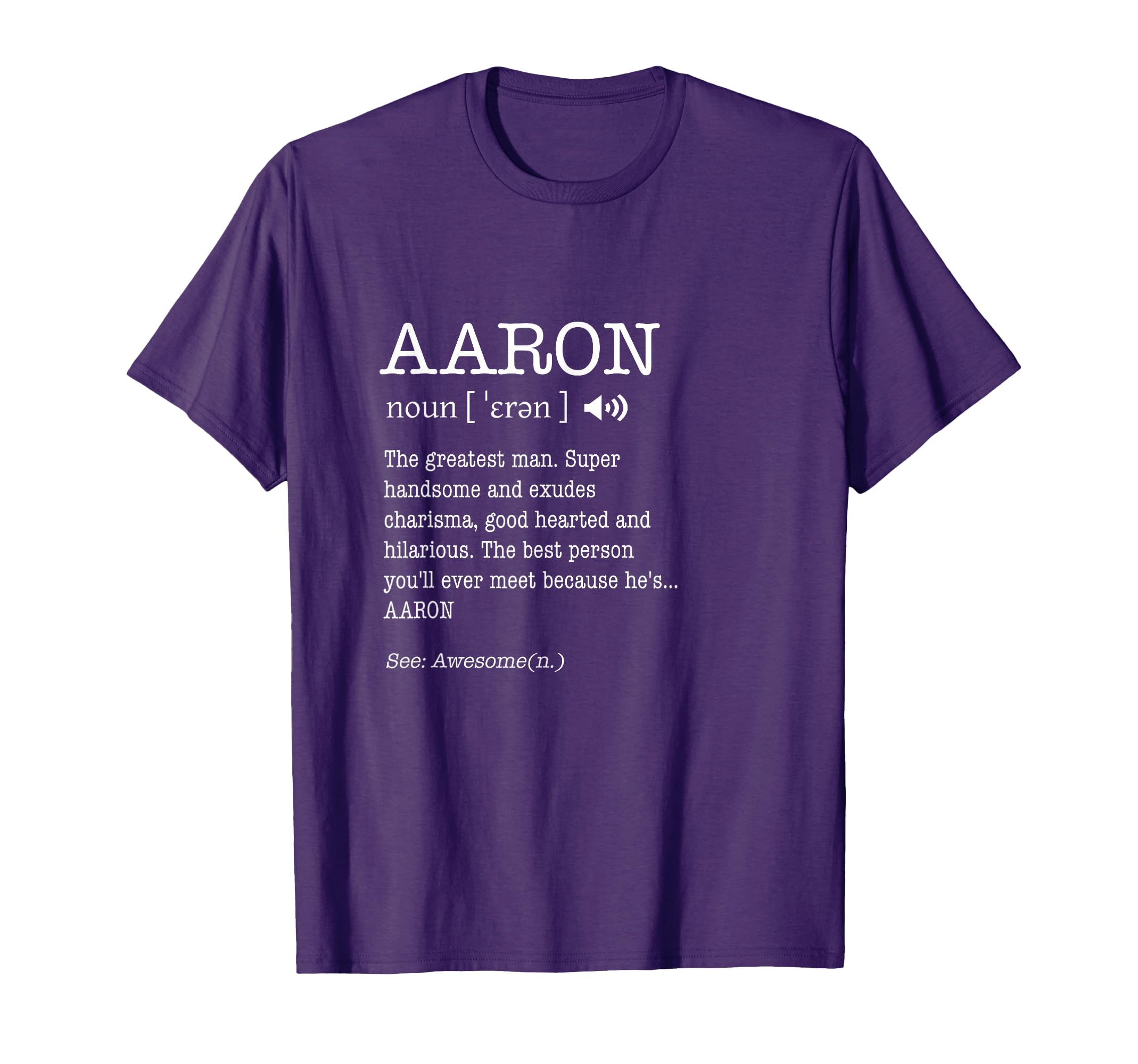 The Name is Aaron Funny Gift Adult Definition Men's T-Shirt