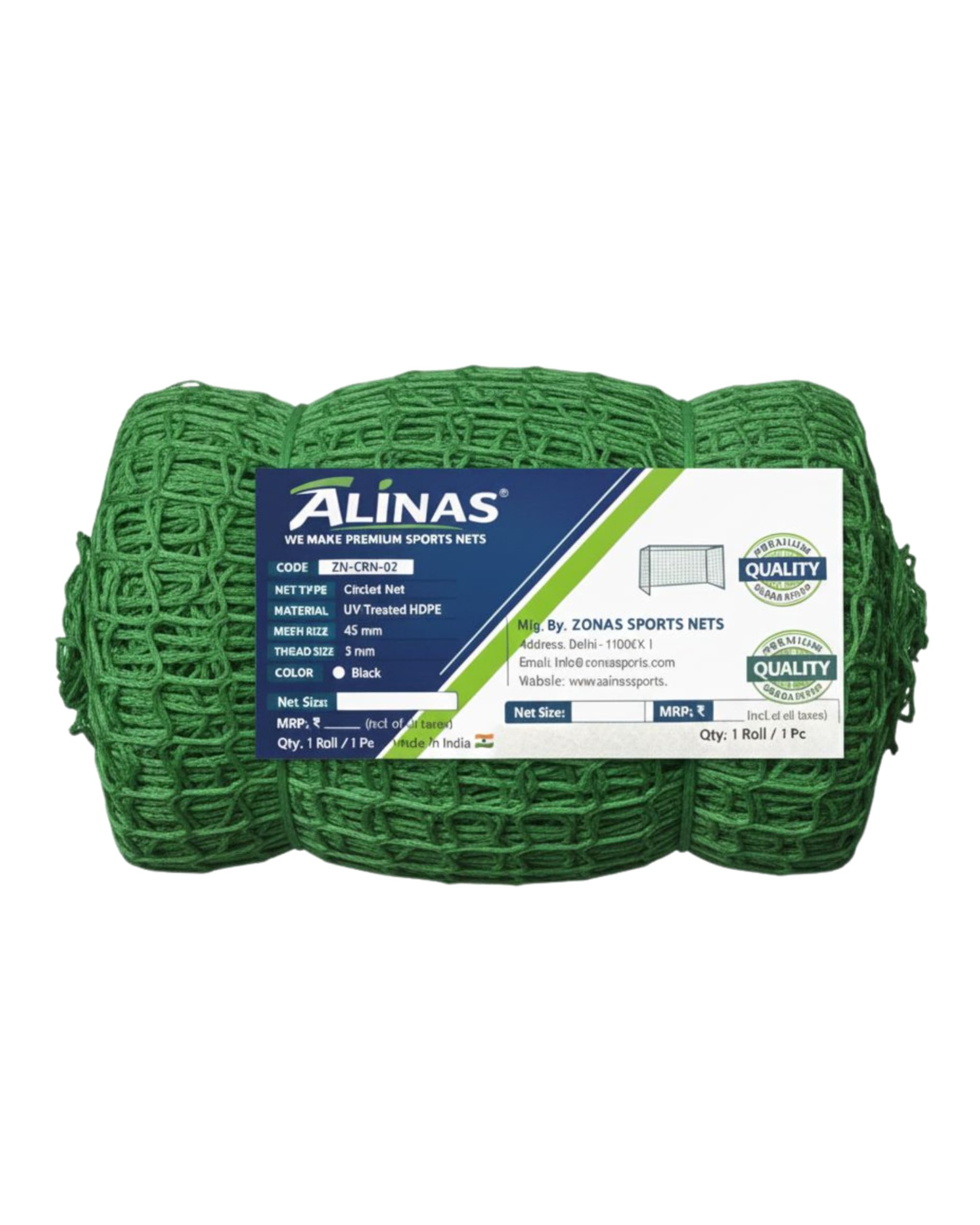 Cricket Batting Practice Net – Heavy Duty Training Net for Outdoor Backyard & Ground Sports | 1.5mm Thick Durable Nylon Net for Cricket Practice (Green) (15 Ft. X 70 Ft.)