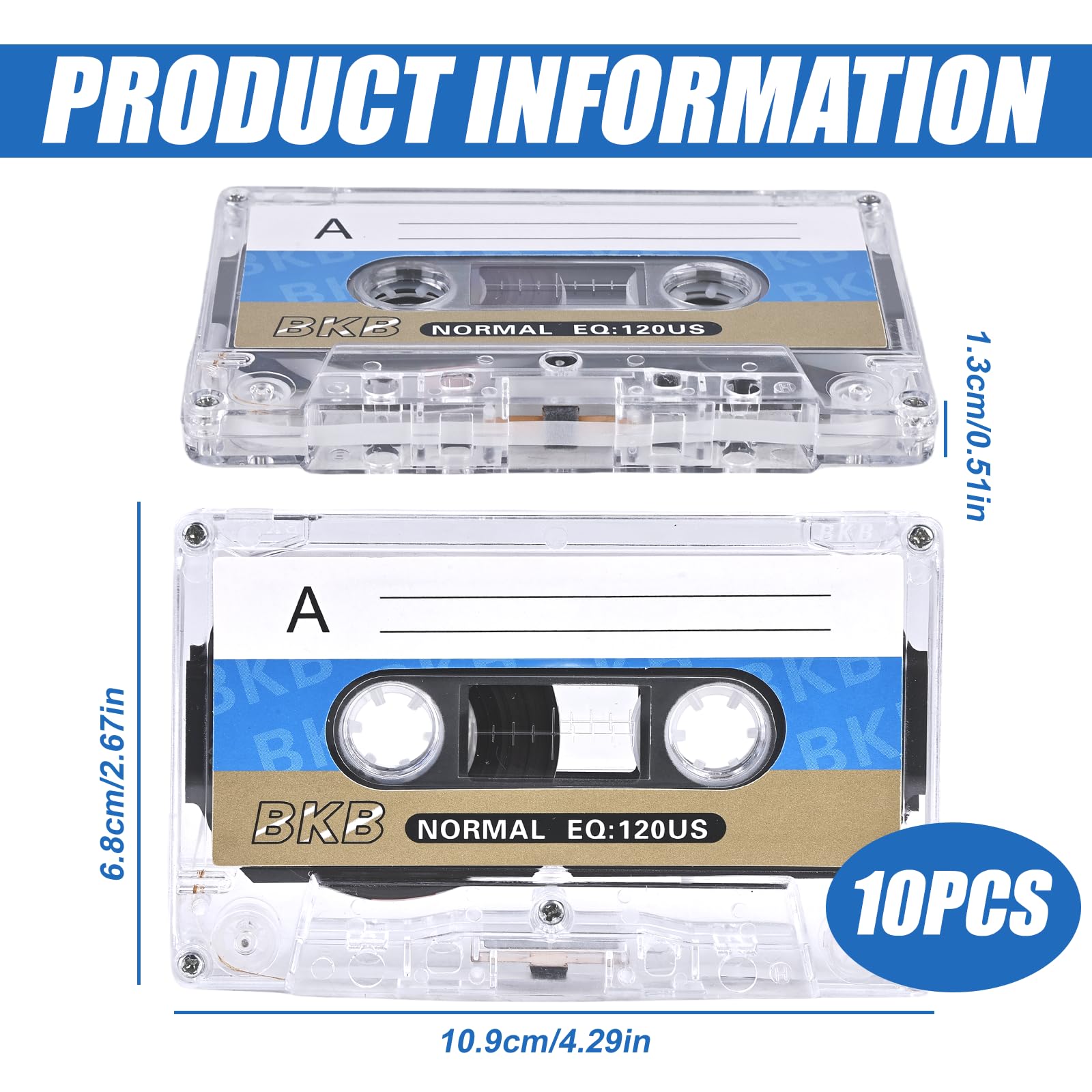 Bandes vierges pour microcassettes: 10 pièces Audio Cassette Tapes, 60 minutes d'enregistrement, parfait pour les conférences et les séminaires - Enregistrement audio de haute qualité avec
