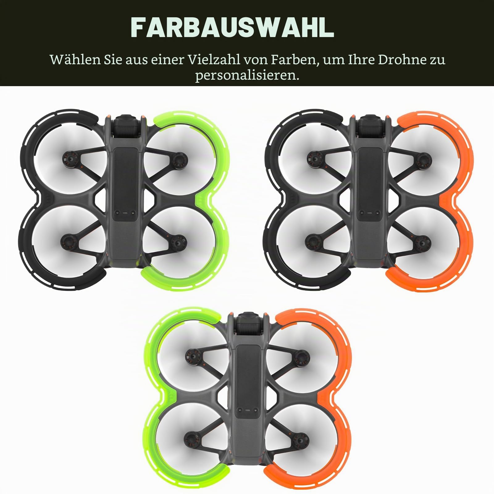 BRDRC Avatar 2 Propellerschutz für DJI Avata 2, Bumper Guard Schutzhülle Protective Bumper Anti-Collision Shockproof Prop Protector für DJI Avata 2 Fly More Combo Drohne Zubehör - Orange