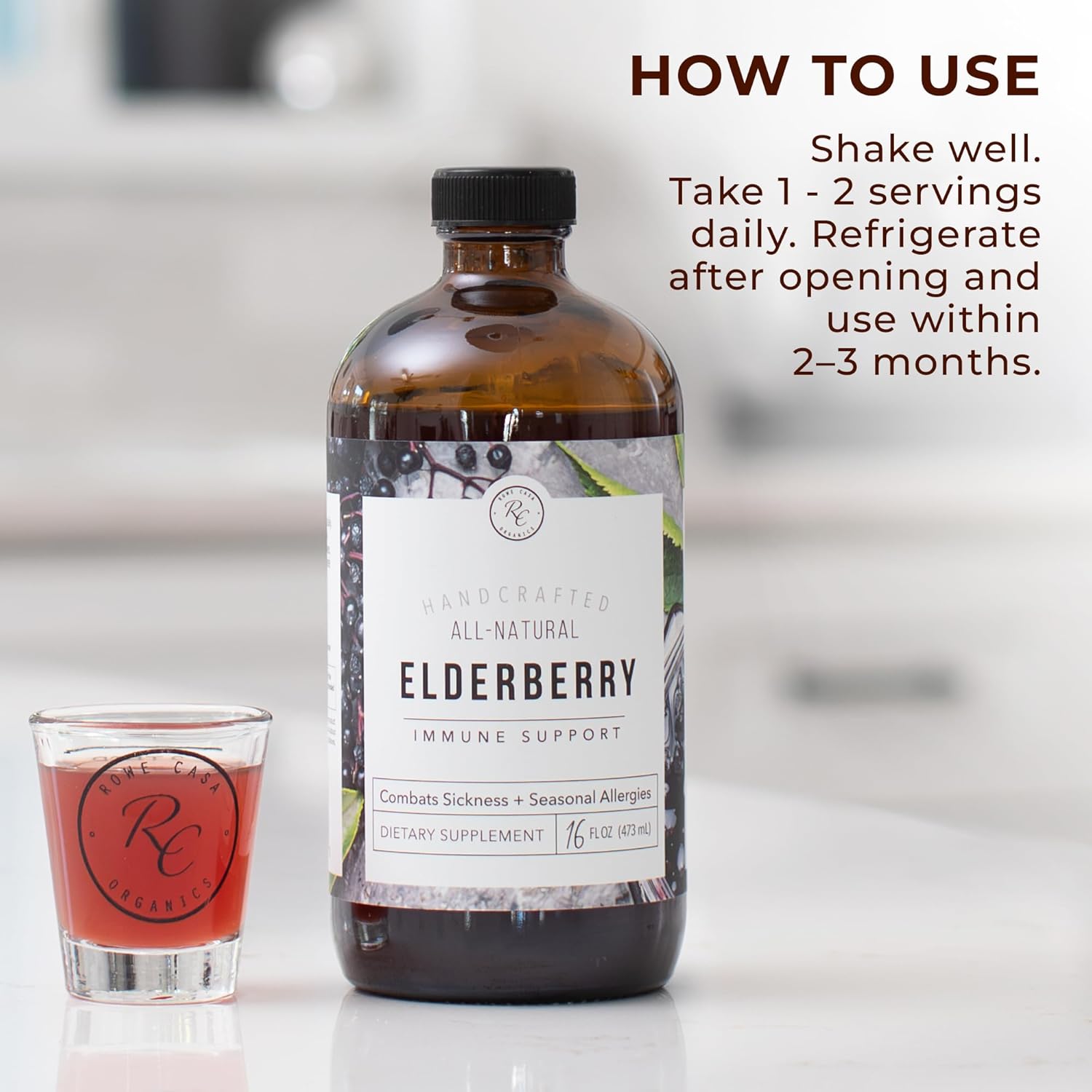 Rowe Casa Organics Elderberry Immune Support with Antioxidants, Zinc, and Vitamin C for Kids and Adults, Organic Elderberry Syrup for Immune Support, 16 Fl Oz - Image 4