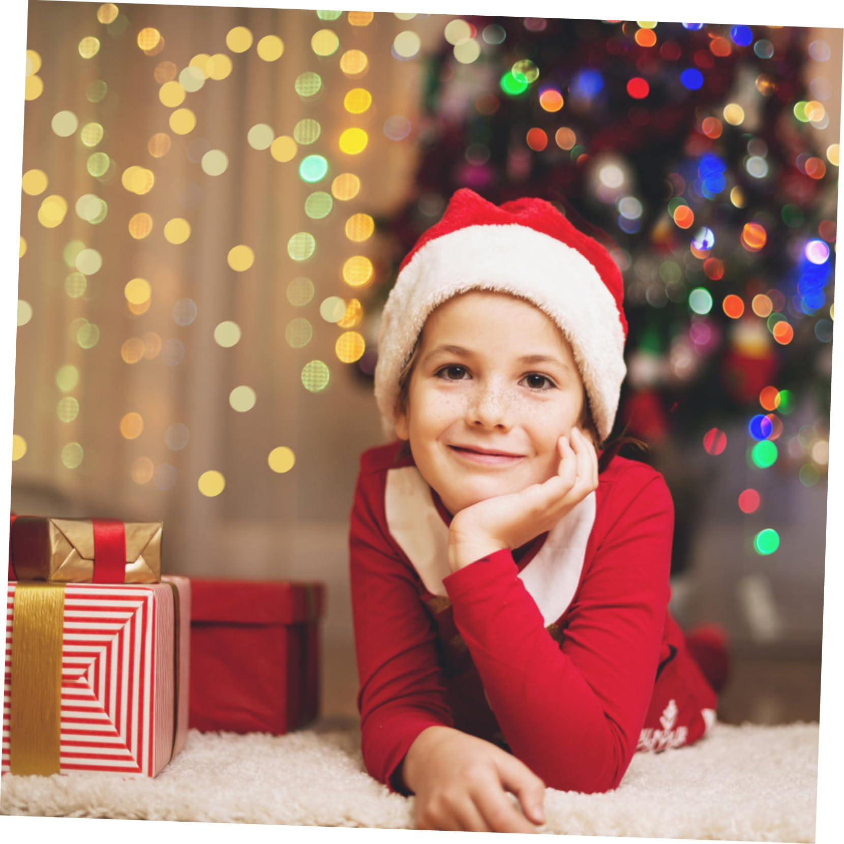 4piezas Sombreros Navideños De Fiesta Gorro De Papá Noel y Accesorios Para Disfraces y Celebraciones De Navidad
