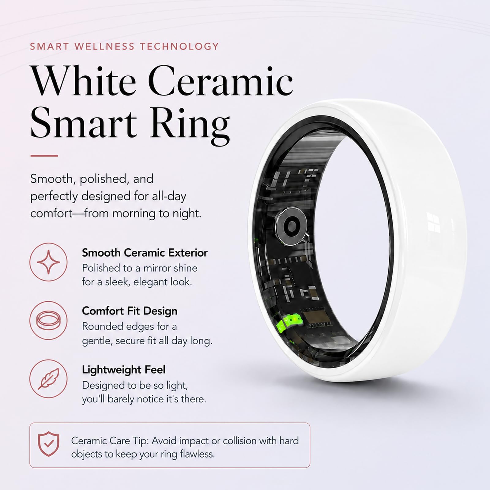 Anelli intelligenti per coppie, anelli sanitari per uomini e donne, monitoraggio della frequenza cardiaca 24/7, sonno, SpO2, stress, HRV e cicli. Impermeabile fino a 5 ATM, iOS/Android, senza