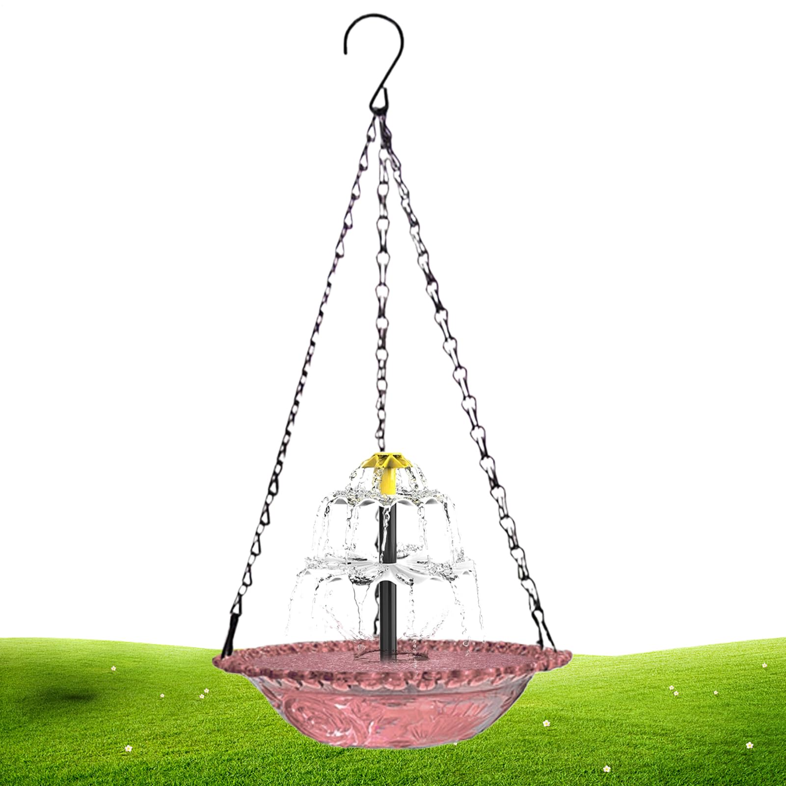 Fuente solar de aves para balcón y porche con cascada zen