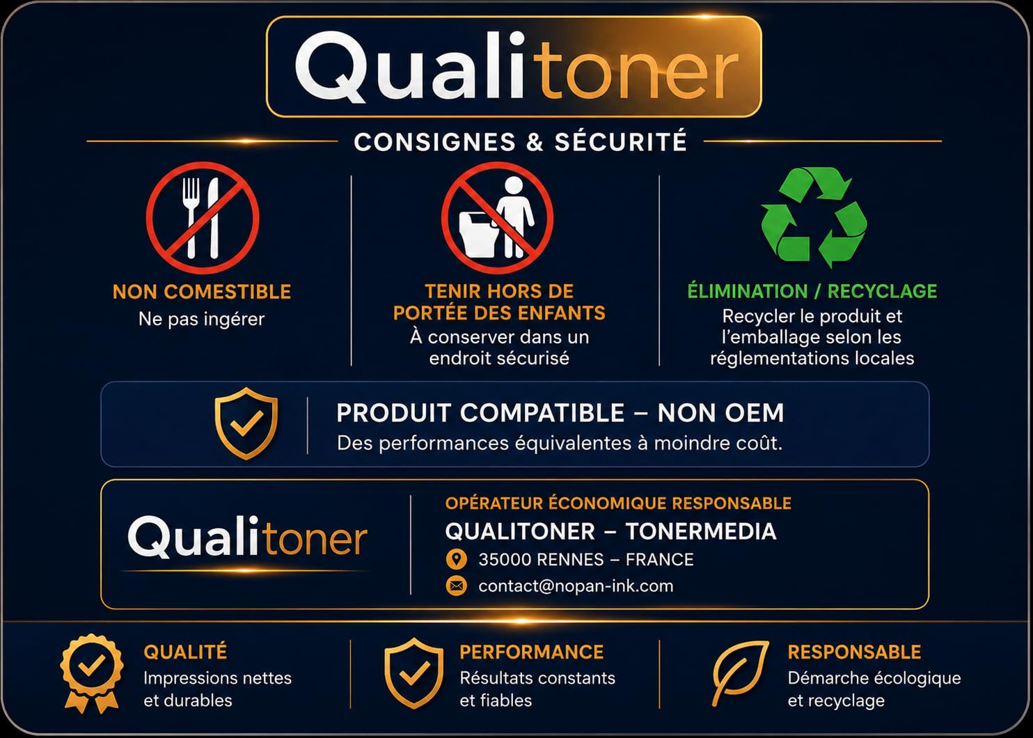Bac de récupération de Toner usagé Compatible Brother WT229CL 50000 Pages