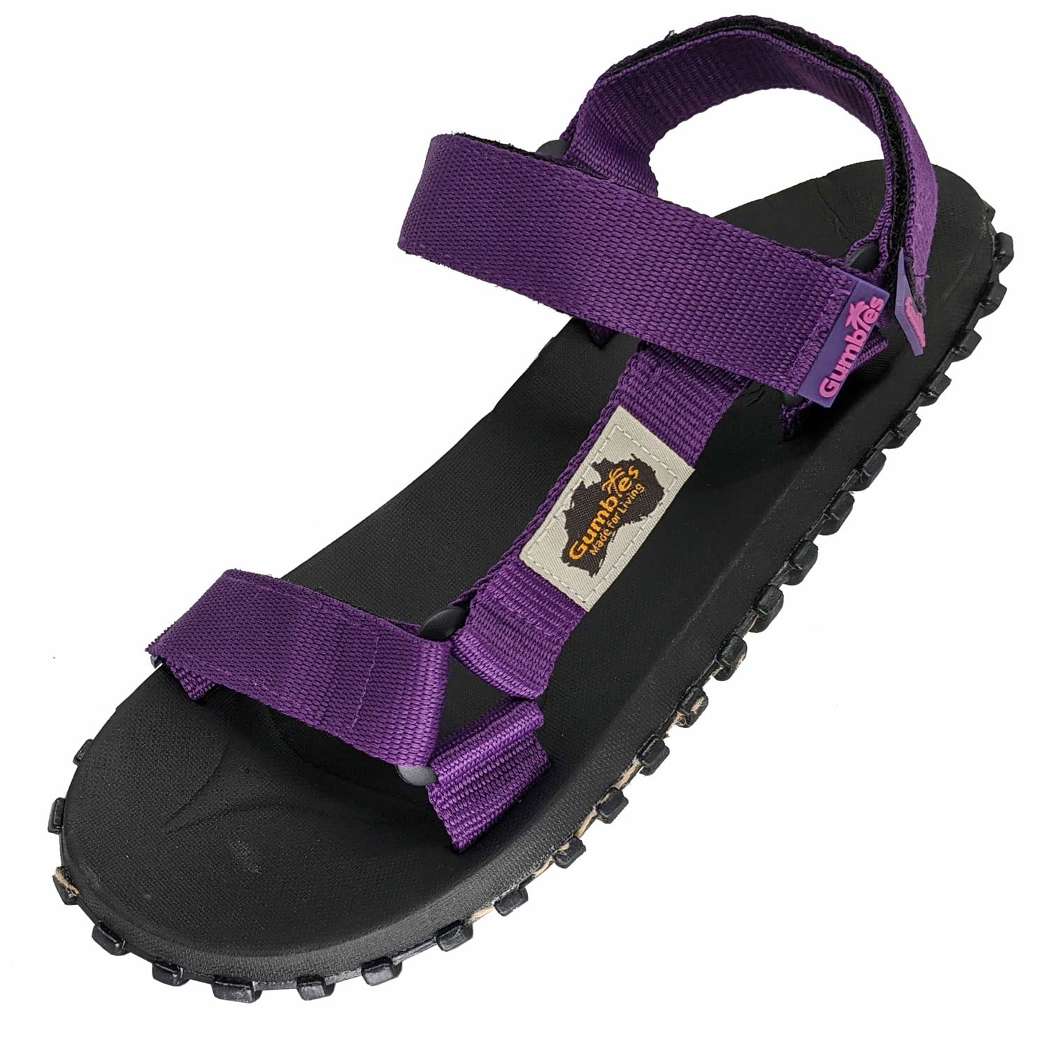 Gumbies Scrambler - Trekkingsandalen mit robuster Sohle aus wiederverwerteten Autoreifen, Riemen aus recycelten PET-Flaschen, ergonomisches Fußbett