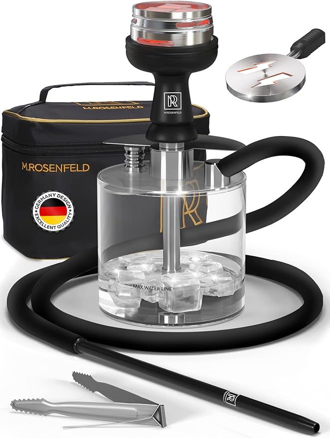 M. ROSENFELD Mini Shisha To Go mit Tasche und Premium Shisha Zubehör