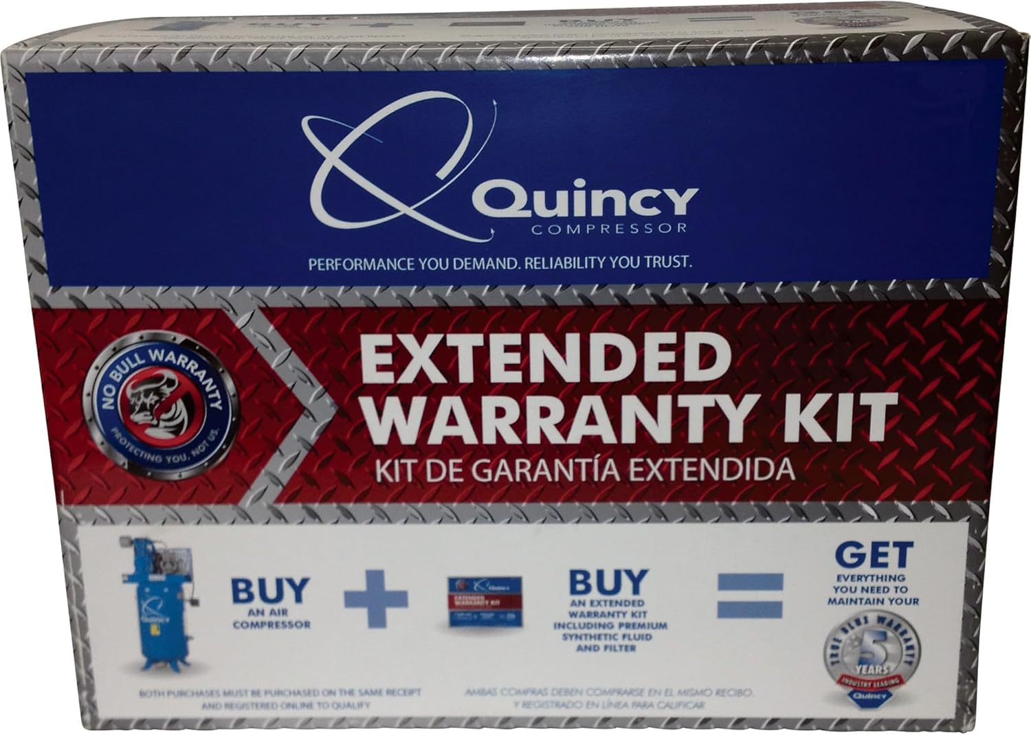 Quincy Extended Support and Maintenance Kit for Quincy QT 15 HP Splash Lubricated Reciprocating Compressors, Model Number EWK-5