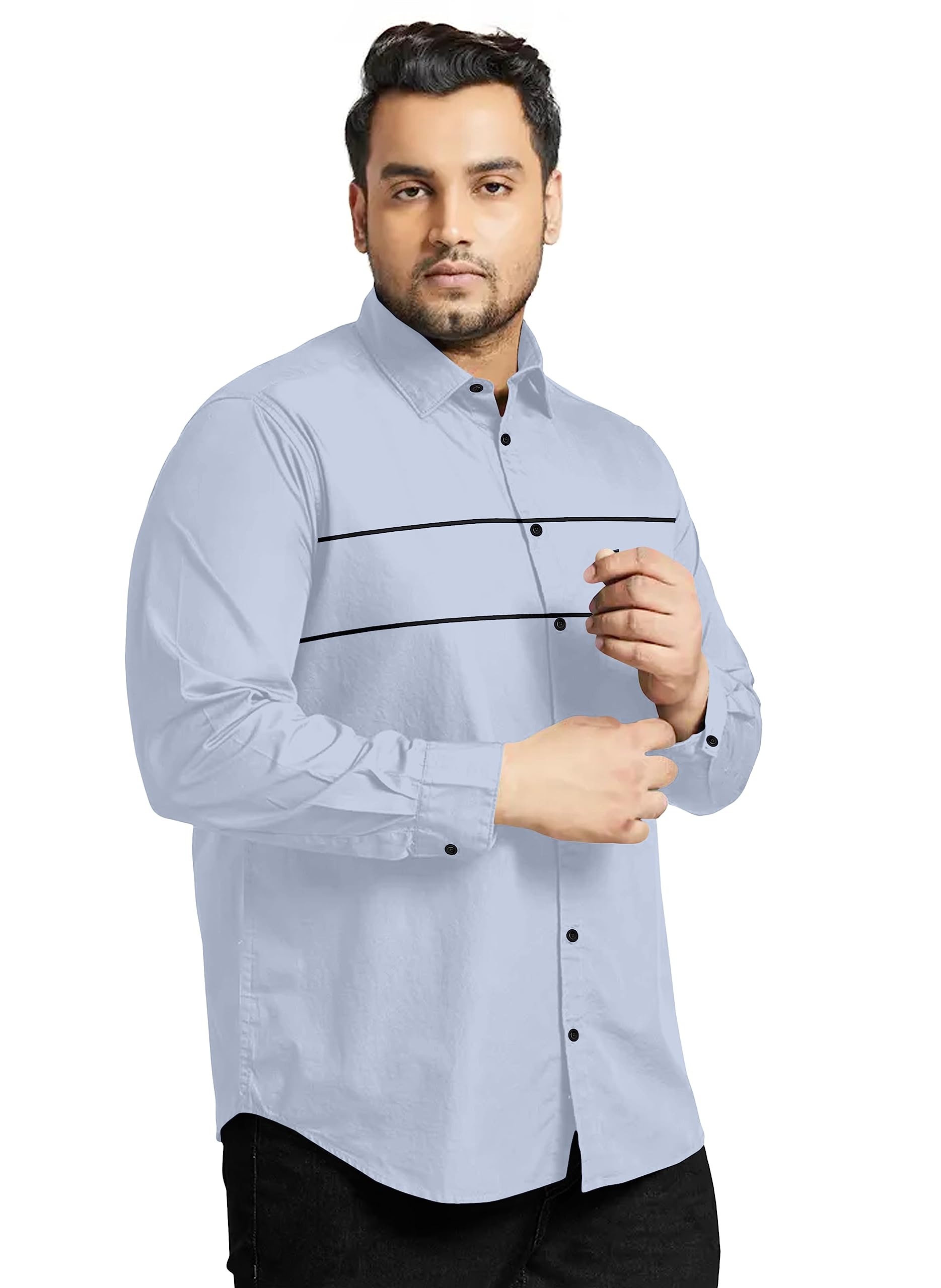 GenericMAHAVEER Creation Shop Cotton Full Sleeve Solid Regular Fit Latest Stylish Shirt for Men Style (Pack of 1)