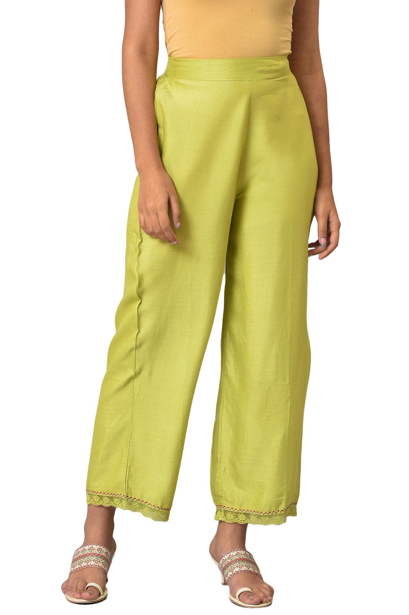 Women Mid Rise Strechable Straight Pants | Trousers-image-31