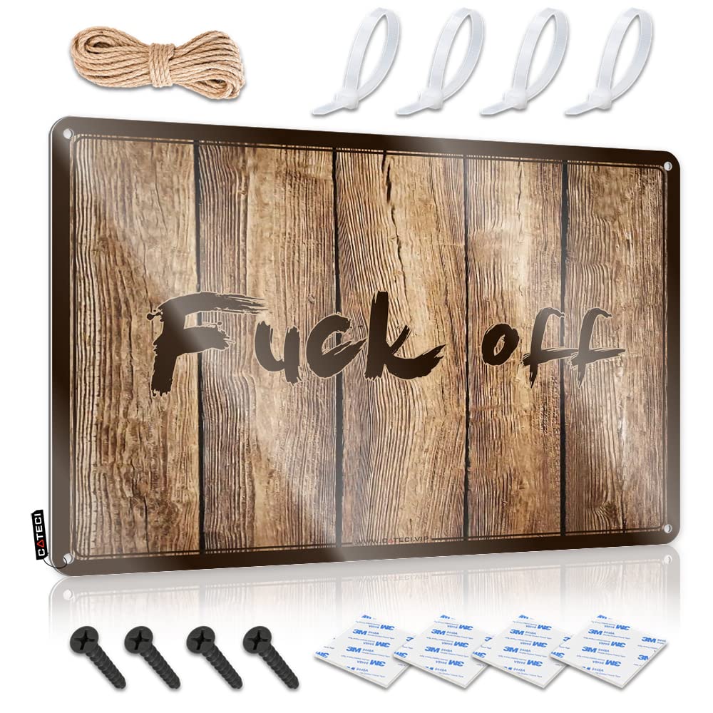 Prints Retro Wall Decor Rustic Rules | Fuck Off Farmhouse Metal Wall Decor For Basement Bar Home(30X40CM)