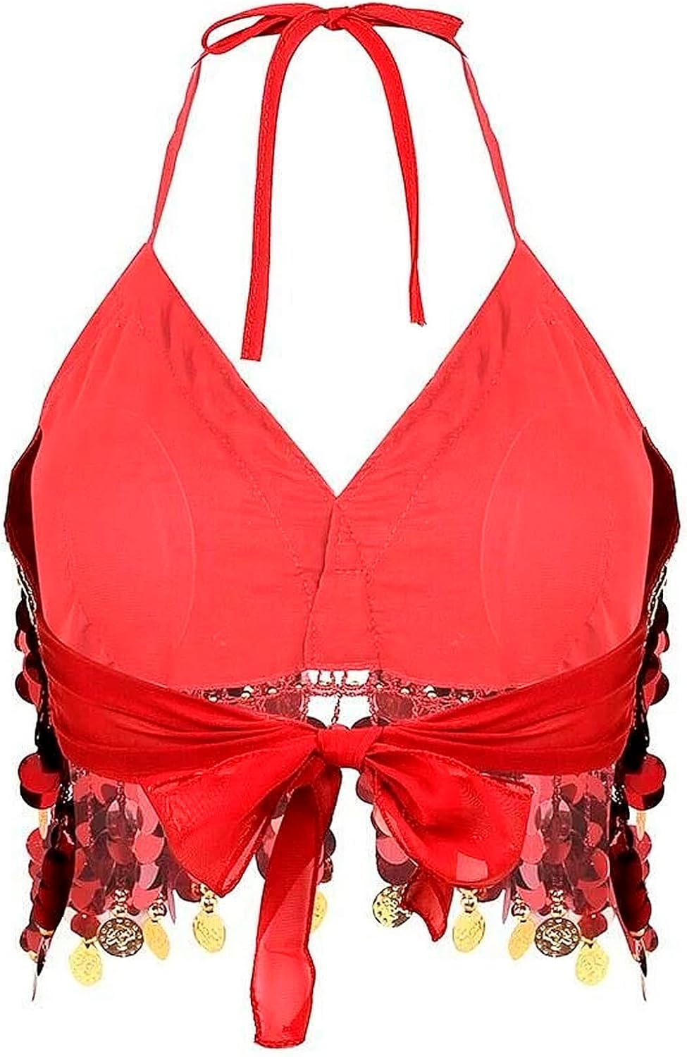 Sparkle Belly Dance Top with Sequined Fringe - Breathable Halter Bra Crop Tops for Dance Performances, Parties, and Festivals - Image 3