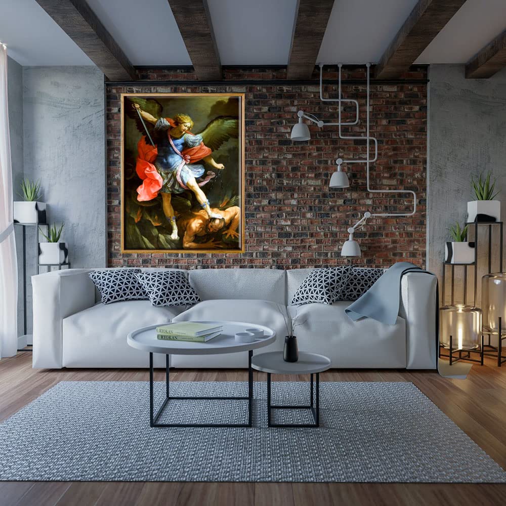 Amazon.co.jp: 大天使ミカエルによるサタンとの戦いのキリスト教絵画