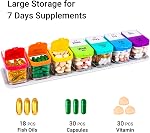 Daviky Organisateur Extra Large Pill 7 Jour, XL Boîte à pilules hebdomadaire 2 Temps par jour, AM PM Organisateur de pilules médicales pour supplément, grand cas quotidien de pilule avec grand contenant pour tenir les vitamines et les médicaments