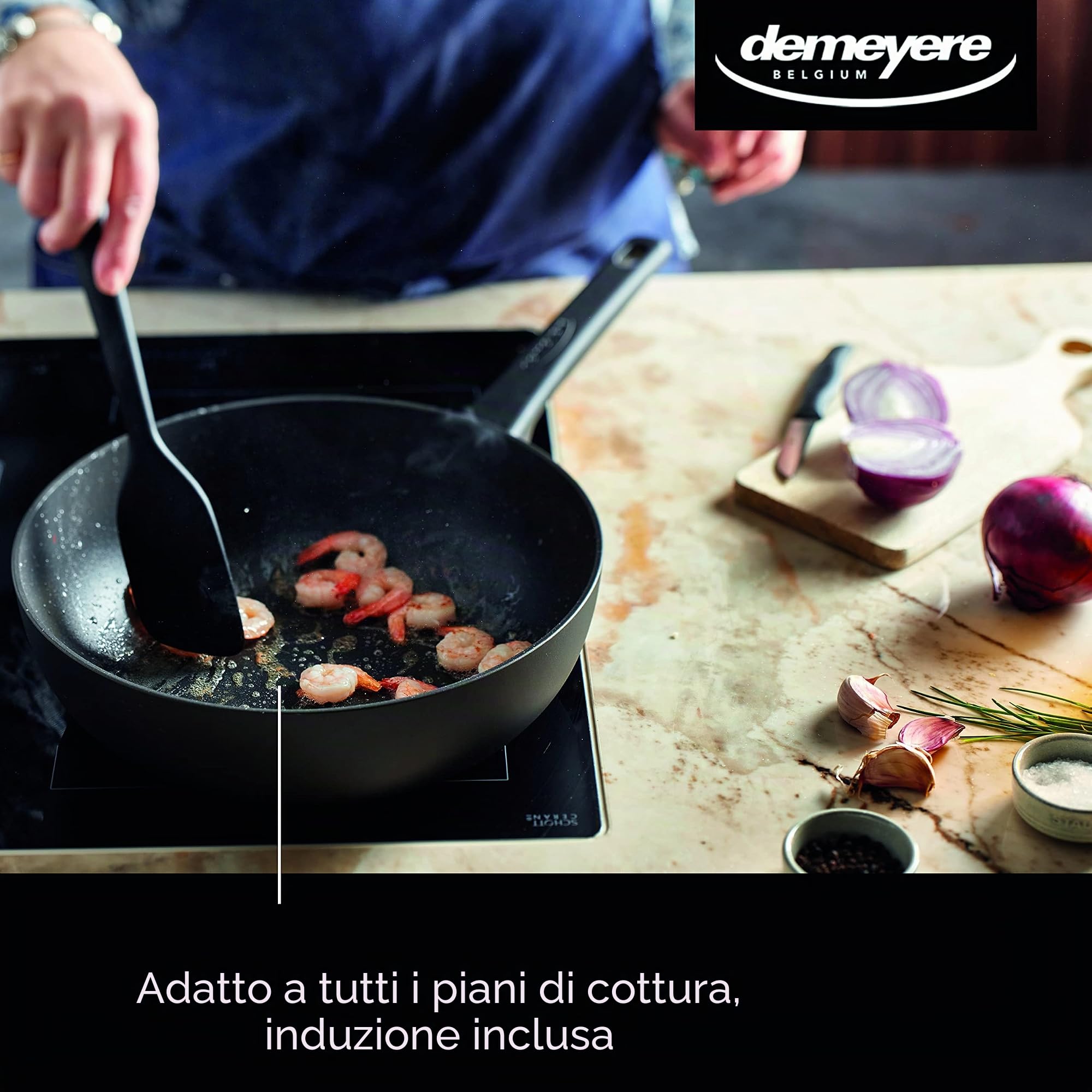 DEMEYERE Wok antiaderente Alu Classico 3 Duraslide, compatibile con tutti i piani cottura e le piastre a induzione. Wok premium, garanzia 5 anni - Ø 28 cm