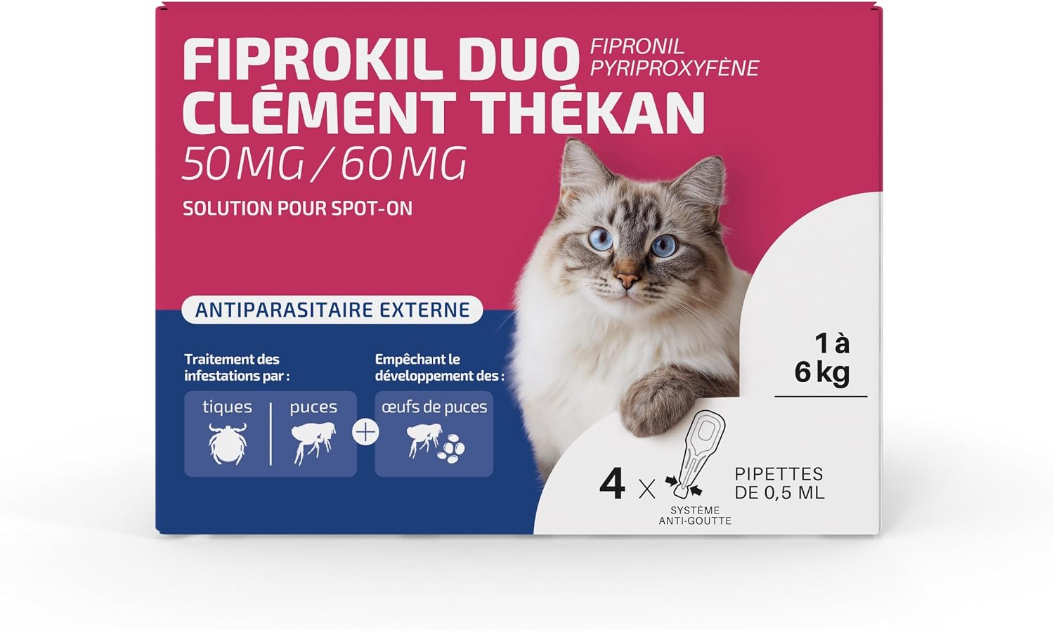 Fiprokil Duo Clément Thékan - Pipettes Chat