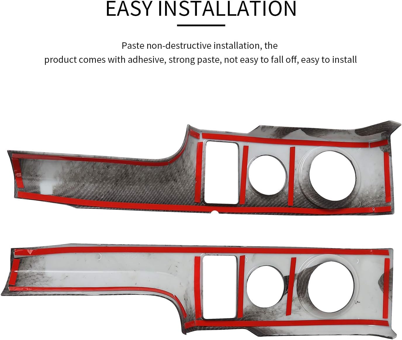 Voodonala Central Console Panel Frame Outlet Vent Trim for Ford F150 Raptor 2009-2014(Carbon Fiber Black) 2Pcs