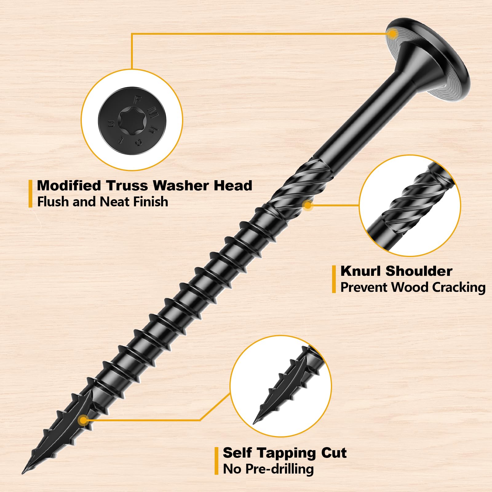 14x8 Wood Lag Screws - Rust Resistant -3