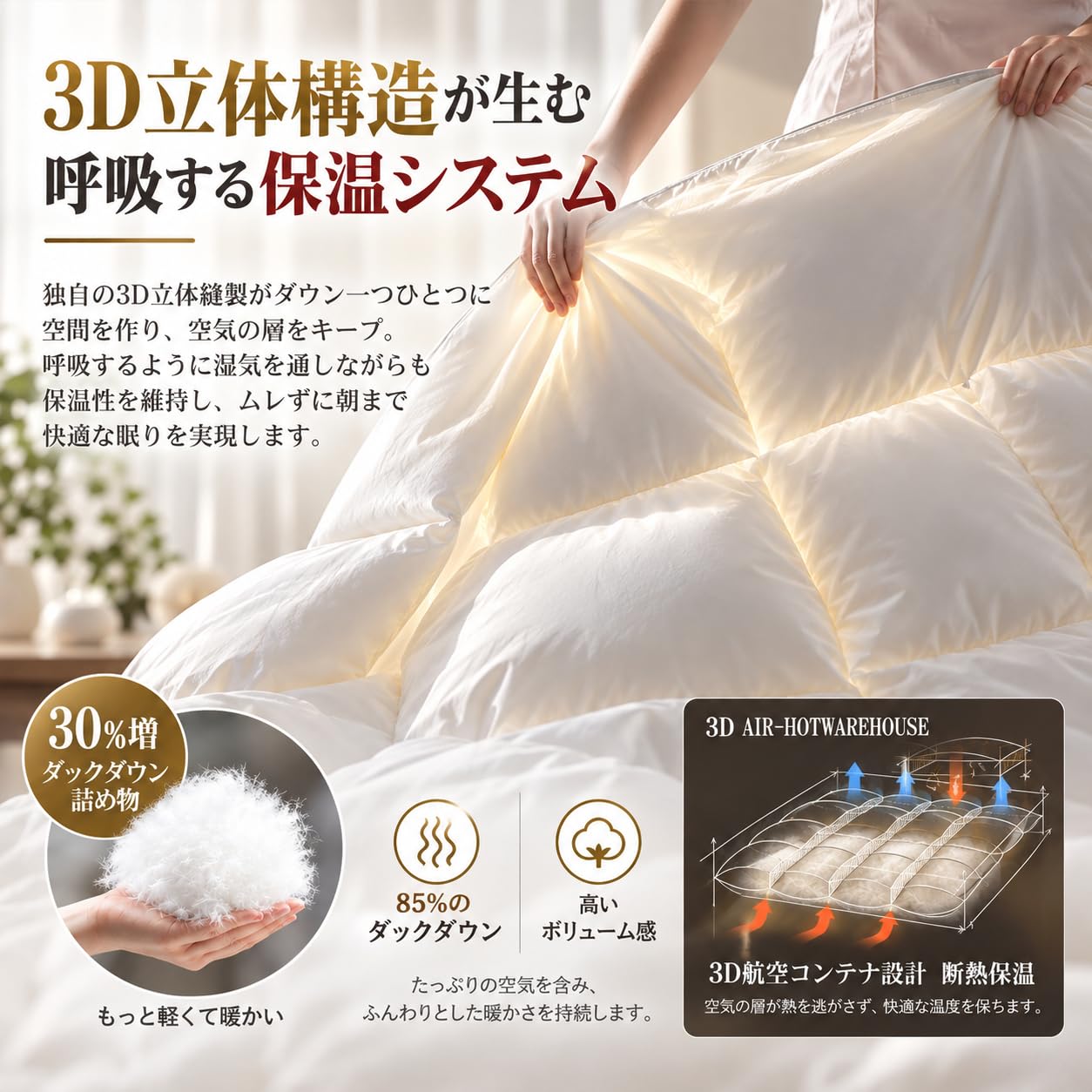 Amazon｜羽毛布団 セミダブル 夏用 かけ布団 ダックダウン85% RDS認証