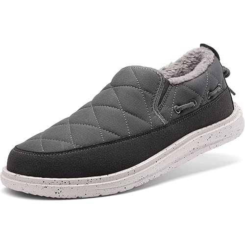 Bruno Marc Men's Casual Slip-on Loafers Boat Shoes Men Faux Fur-Lined Warm Loafers Outdoor Indoor Slippers