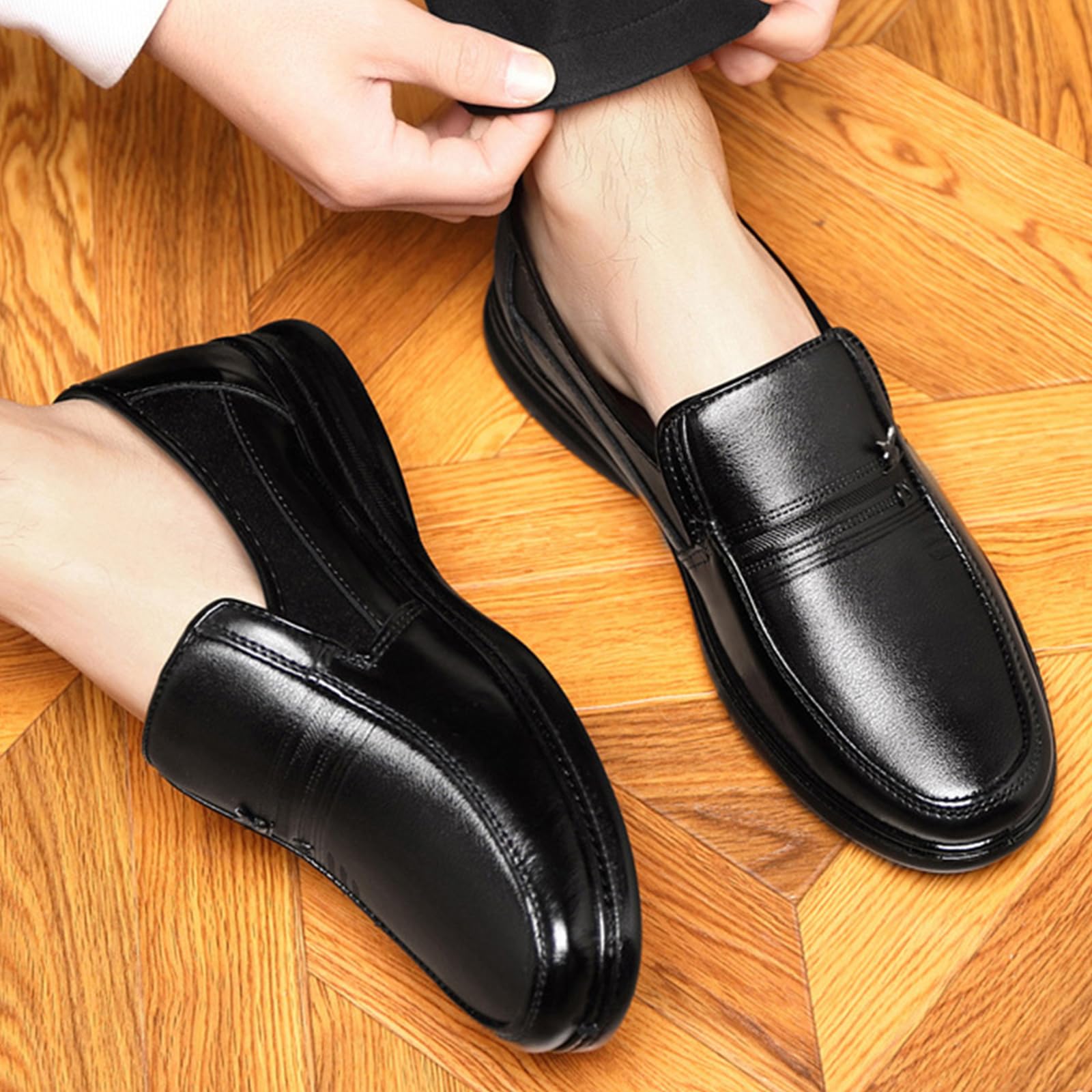 Scarpe da Eleganti Uomo a Punta Mocassini | in pelle PU, casual, senza lacci, antiscivolo, ufficio, Business, Formale, Sposa