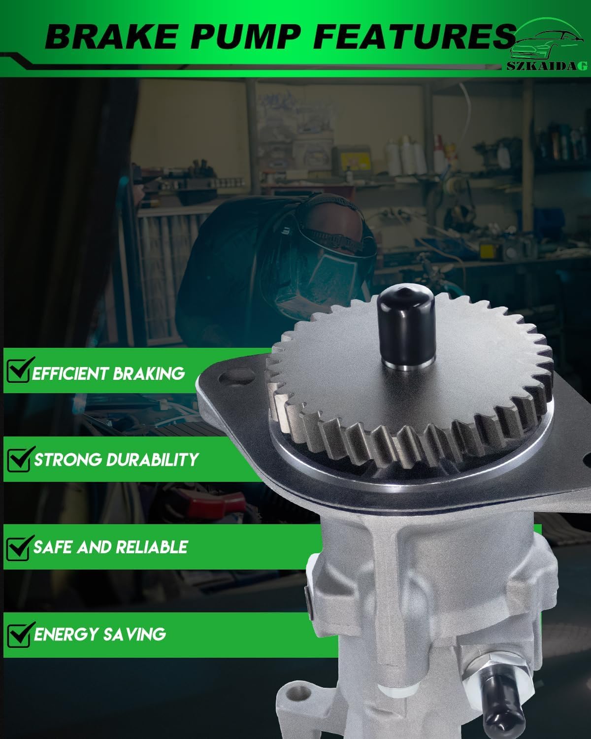 Gear Driven Mechanical Vacuum Pump with Gasket for:-Dodge for:-Ram 2500 for:-Ram 3500 5.9L L6 1994 1995 1996 1997 1998 1999 2000 2001 2002 Replacement OE# 904-810, 5019734AA, 4874365