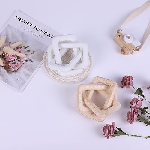 Miniatura 19 de Decoración de mesa auxiliar con nudo de madera, decoración de eslabones de cadena de madera, decoración de estantes, decoración de mesa,