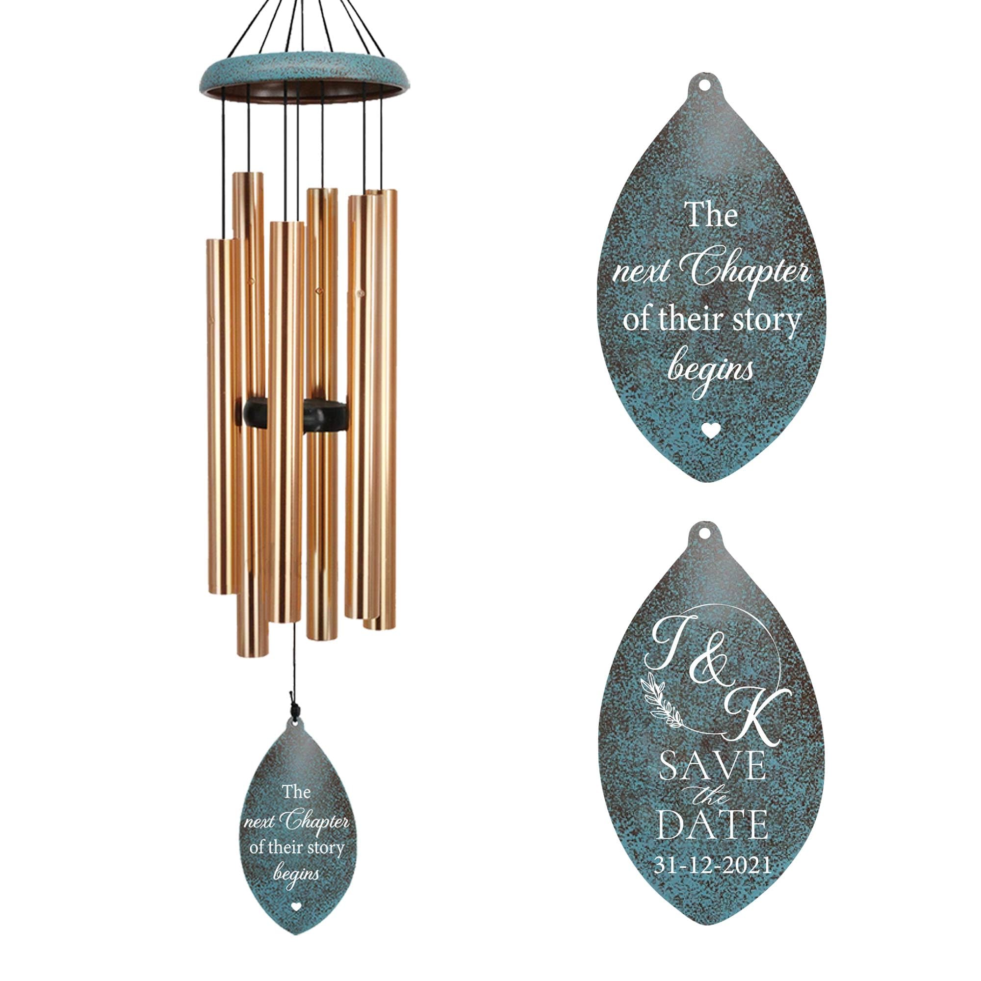 ASTARIN Wedding Gifts Wind Chime, Personalized Names &amp; Date Wind Chimes Gifts for Couple 2024, Wedding Gift for Newlywed Bride Groom, Engagement Gift Valentine’s Day Anniversary