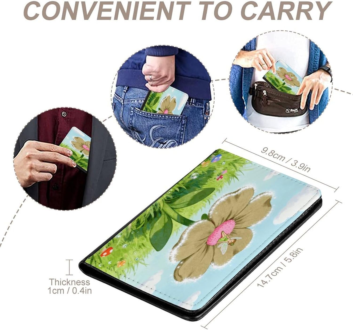 Personalized Flower Khaki Passport Holder Waterproof Passport Protector for Travel Essentials Classic Passport Wallet with Slots PU Leather Passport Cover Holder
